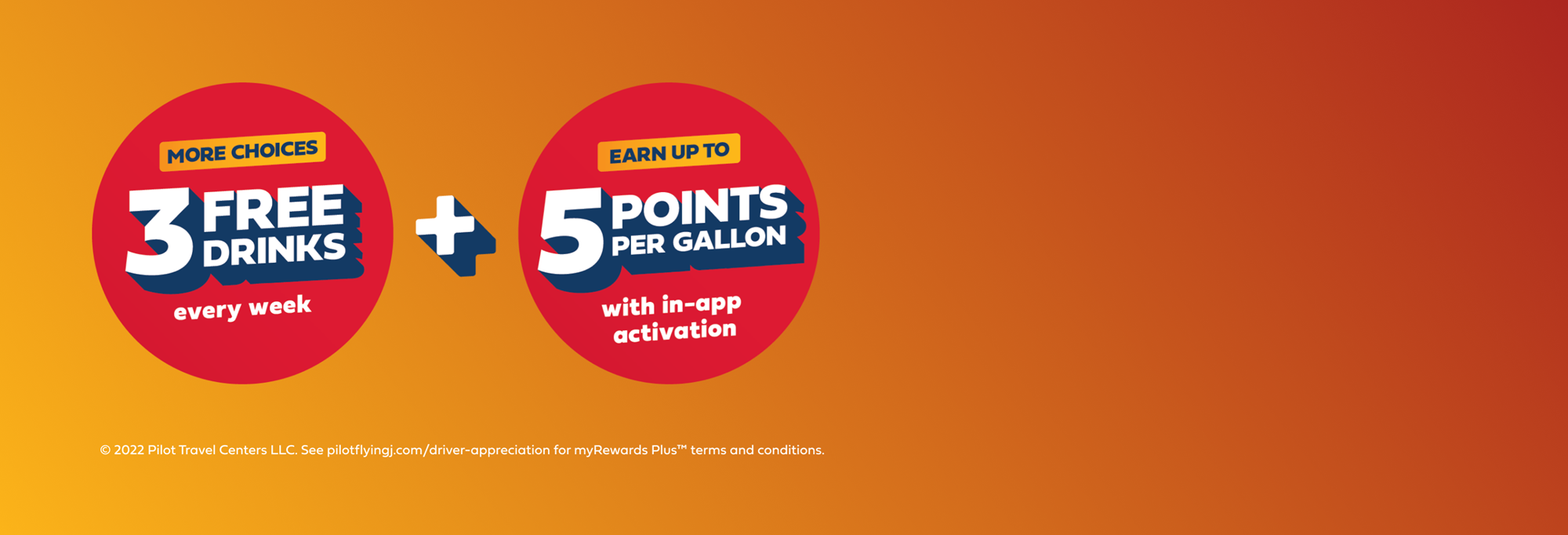 October driver appreciation - 3 free drinks plus earn 5 points per gallon all month long