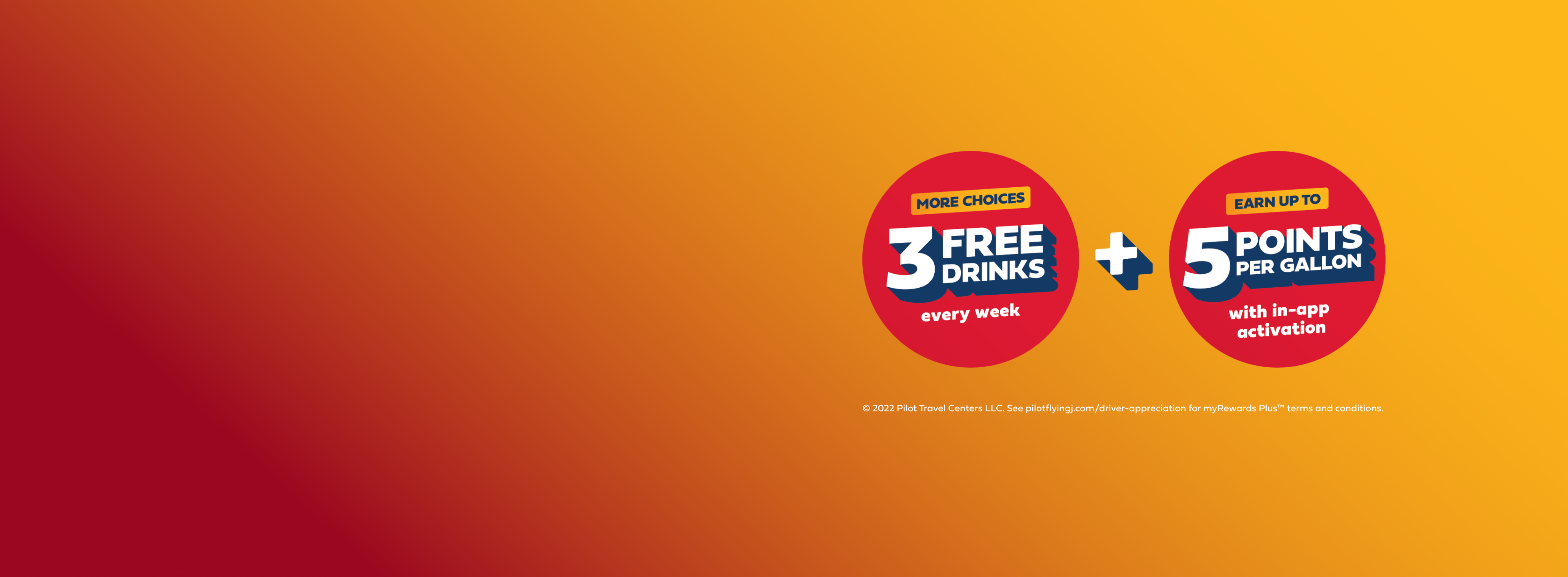 driver appreciation month - 3 free drinks a week plus earn 5 points per gallon all October long